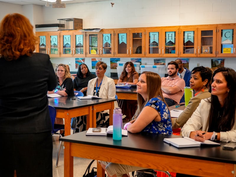 staff in a classroom