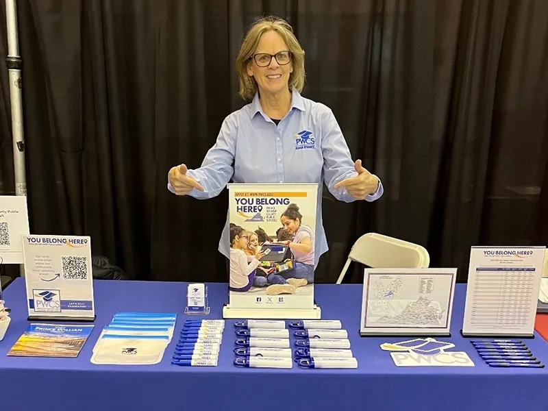 PWCS employee at a job fair