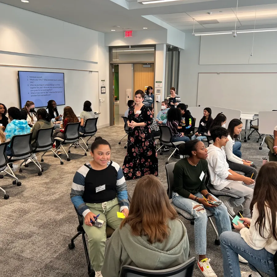 George Mason University Youth Research Council students in a meeting