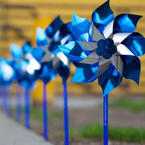 Blue pinwheels