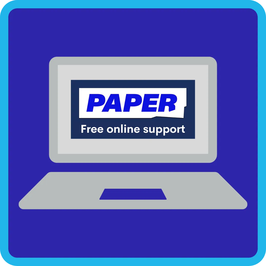 image of Paper online academic tool with graphic of a computer