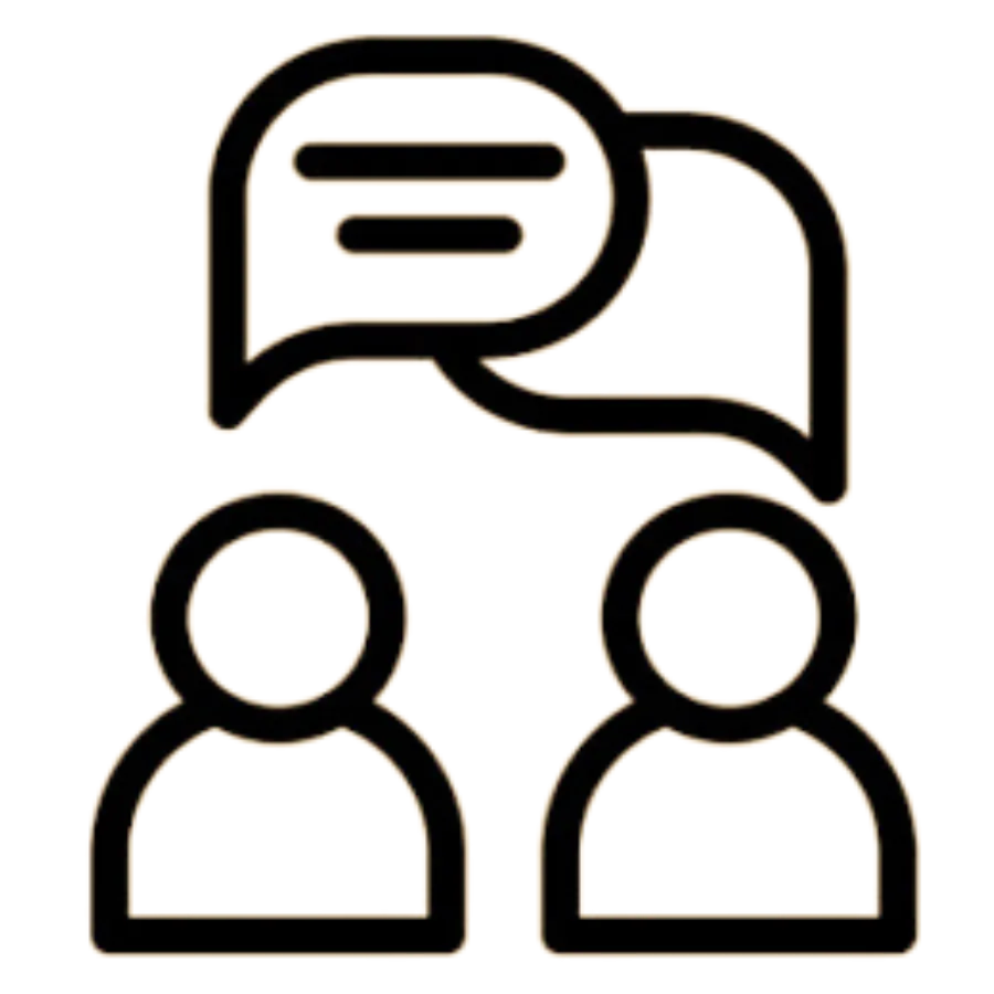 icon showing two people having a conversation