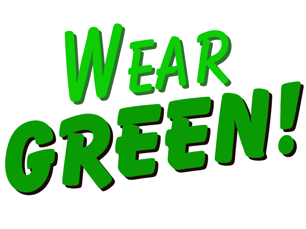graphic art with text wear green