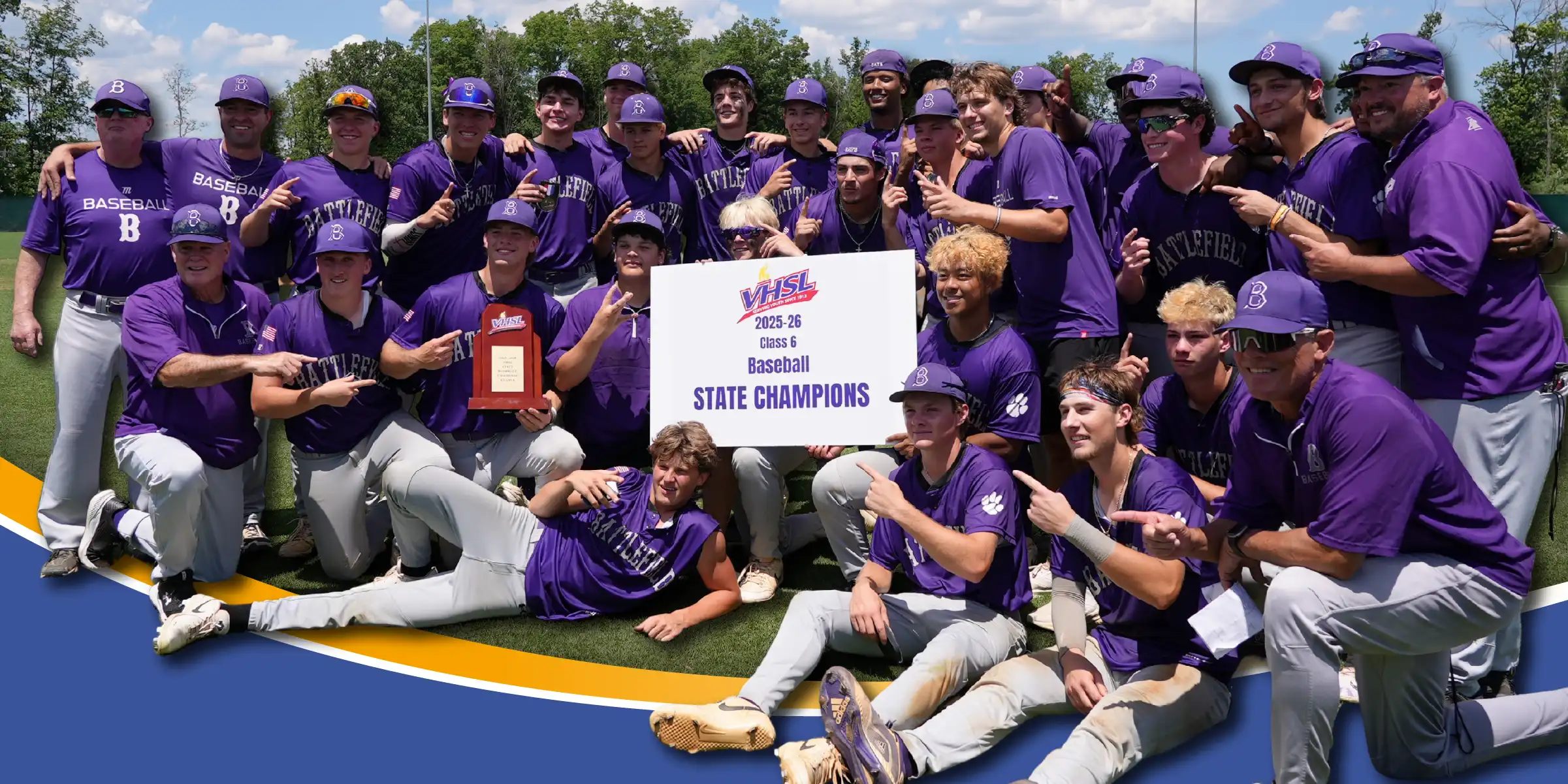 Baseball team smiling