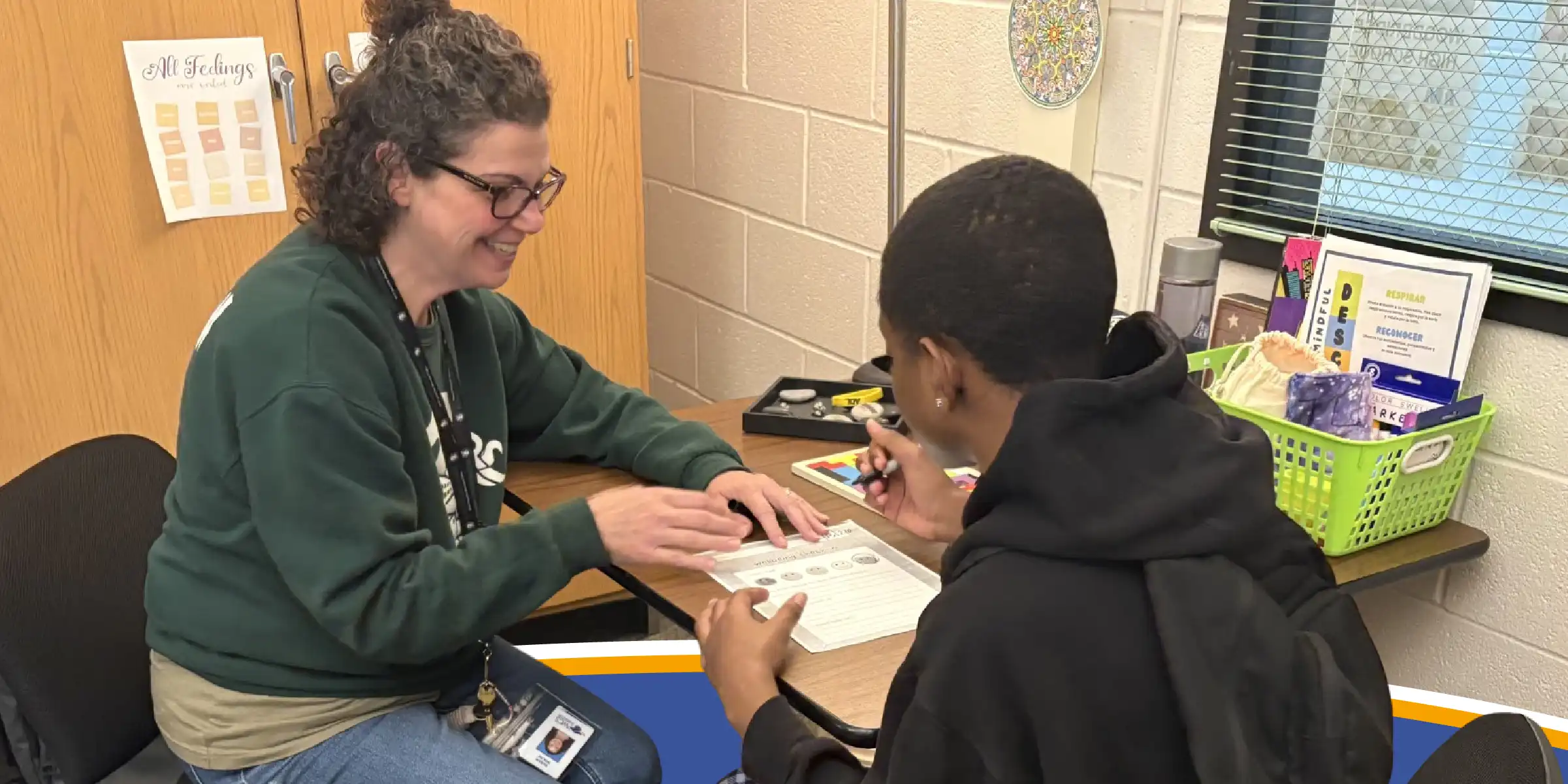 counselor helping student