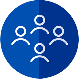 Inclusivity icon -- icon is a group of four people inside of a circle
