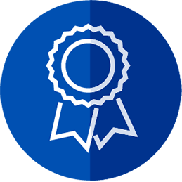 Integrity icon -- icon is an award ribbon inside of a circle