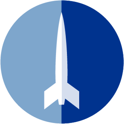 Mission icon -- icon is a circle with a rocket