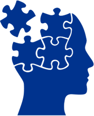 Critical Thinker icon -- the icon is the silhouette of a human head with puzzle pieces being put into it