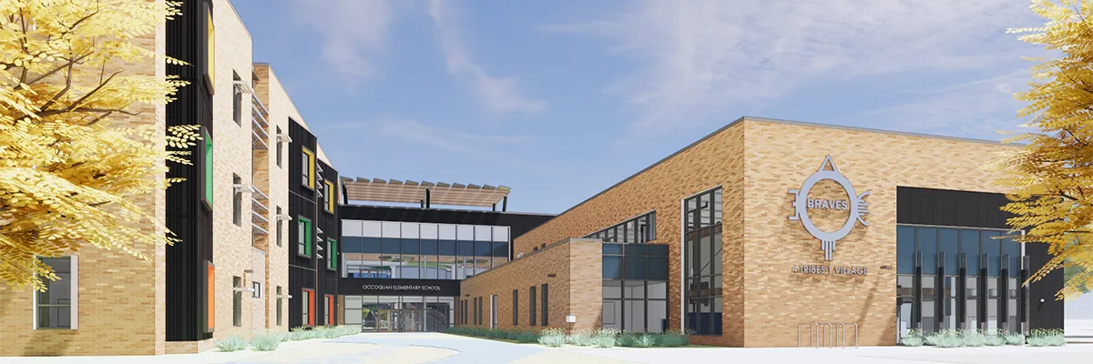 Architectural rendering of the new Occoquan Elementary School