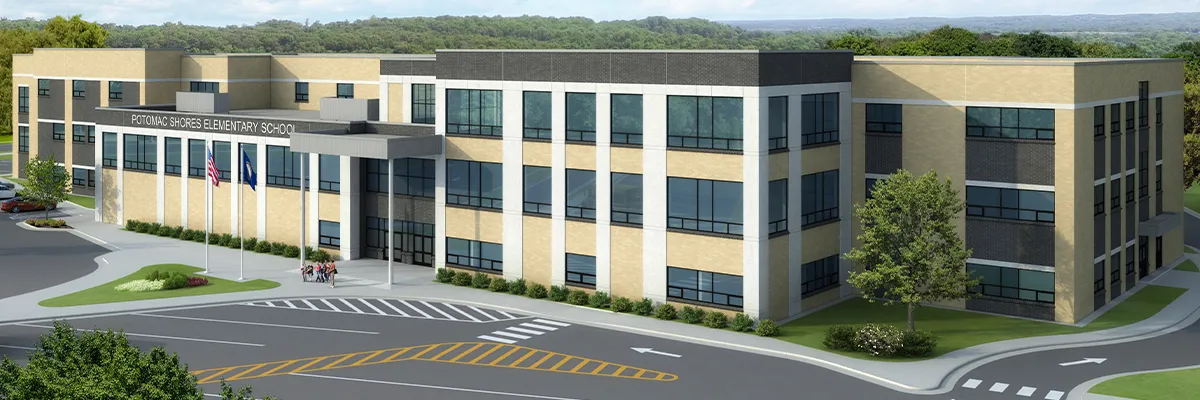 Architectural rendering of “Potomac Shores” Elementary School
