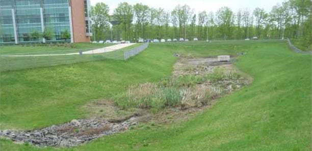 Stormwater retention basin at the Kelly Leadership Center Stormwater retention basin at the Kelly Leadership Center