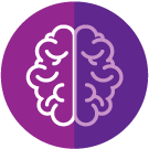 purple circle with human brain image