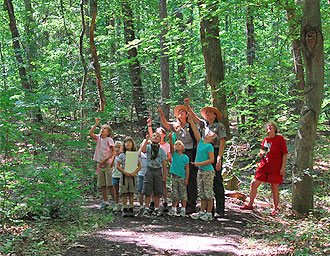 Park ranger with children at Prince William Forest Park