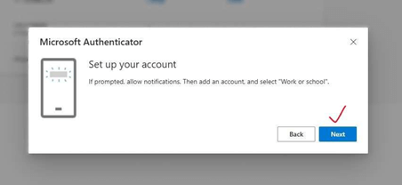 Screenshot of the Set up your account screen