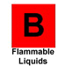 Symbol for CLASS B FIRES - involve flammable liquids, oils, greases, and gases