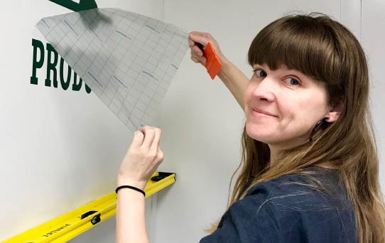 Katie Fielding working at a whiteboard