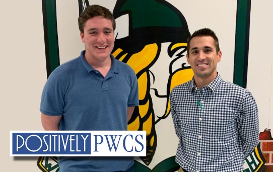 Will Calli and Tim Defelice with the PositivelyPWCS logo
