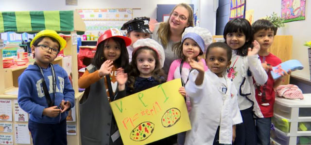 Emily Sasz and her Virginia Preschool Initiative Plus students