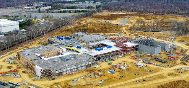 Overhead image of the 13th High School construction site