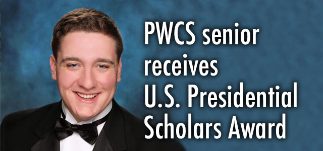 Will Calli headshot with text: Will Calli awarded the U.S. Presidential Scholars Award for the Career and Technical Education Program