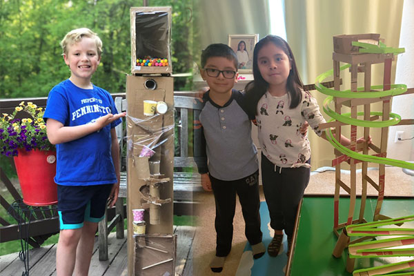 Charlie Berger, Pennington Traditional School, Gumball Obstacle Course & Grace and Jacob Casaverde, Chris Yung Elementary School, Marble Roller Coaster; 