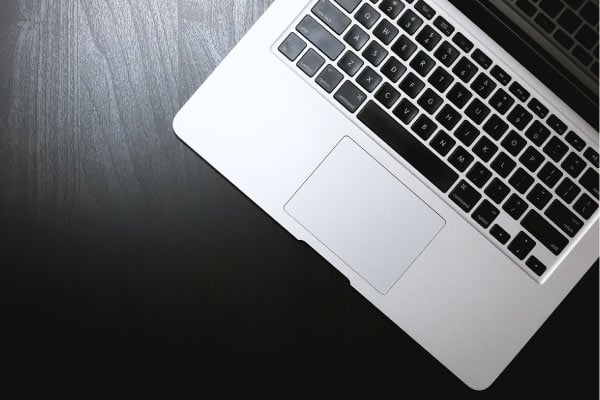 Open laptop on a table