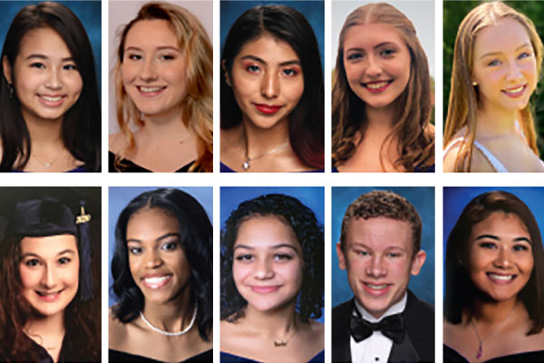 Collage of headshot photos of all of the PWCS student winners
