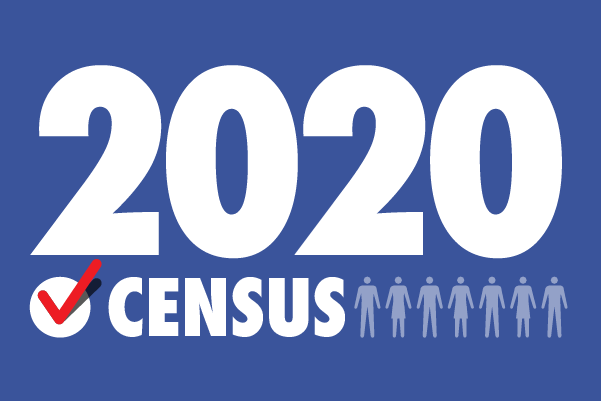 image of a bunch of stick figures and a patriotic count for the census