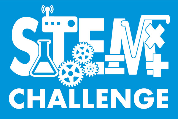 STEM Challenge image of gears and bolts around the letters S-T-E-M