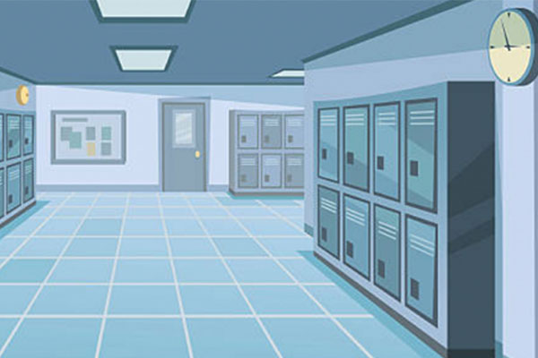 Hallway with lockers