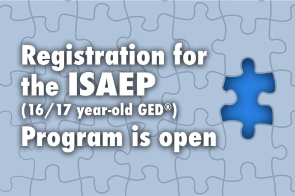 image of a puzzle with a missing piece and text on it that reads Options for 16/17 year-old to earn a high school equivalency diploma (GED®)