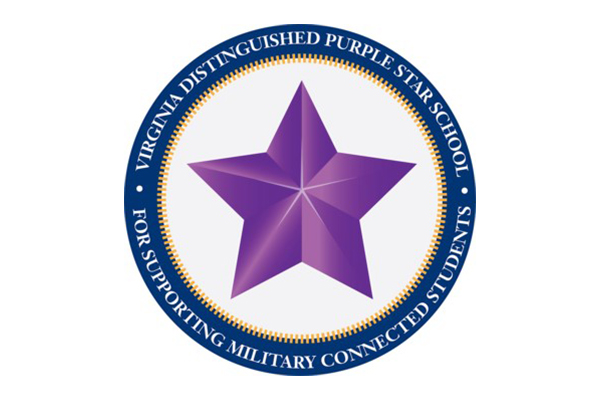 Virginia Distinguished Purple Hear School logo.