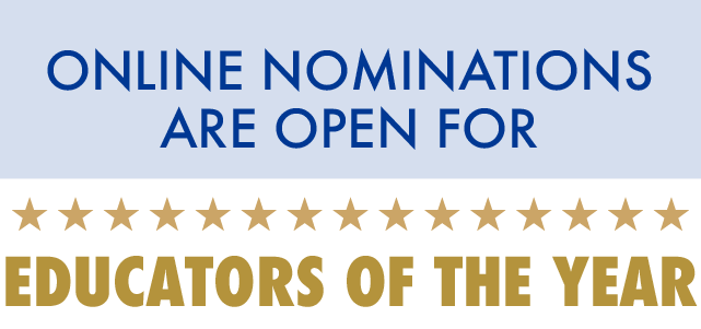 Online applications are open for Educators of the Year