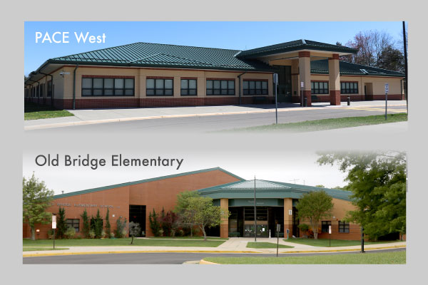 images of Old Bridge Elementary School and PACE West School