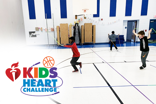 Henderson Elementary School students jumping rope for the Kids Heart Challenge
