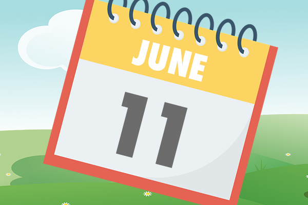 Summer day with image of a calendar and June 11 circled