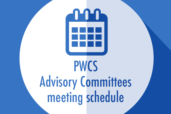 Blue calendar icon with PWCS Advisory Committees Meeting Schedule text below