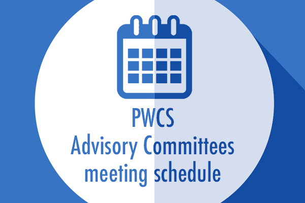 Icon of a calendar with the text: PWCS Advisory Committees Meeting Schedule