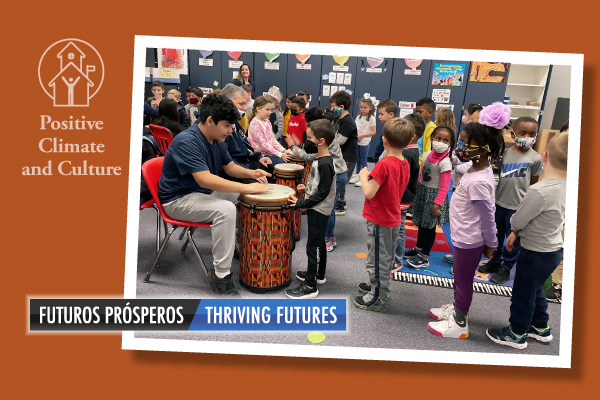 Photo of T. Clay Wood students drumming