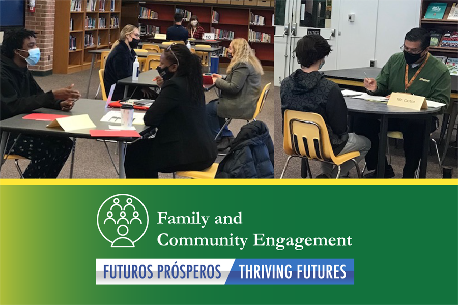 Collage of photos from the Community Career Fair at Woodbridge High School