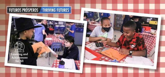 Collage of photos from Ashland Elementary School's decimal diner