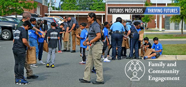 Kilby Elementary School students taking part in the first junior police academy with the Prince William County Police Department