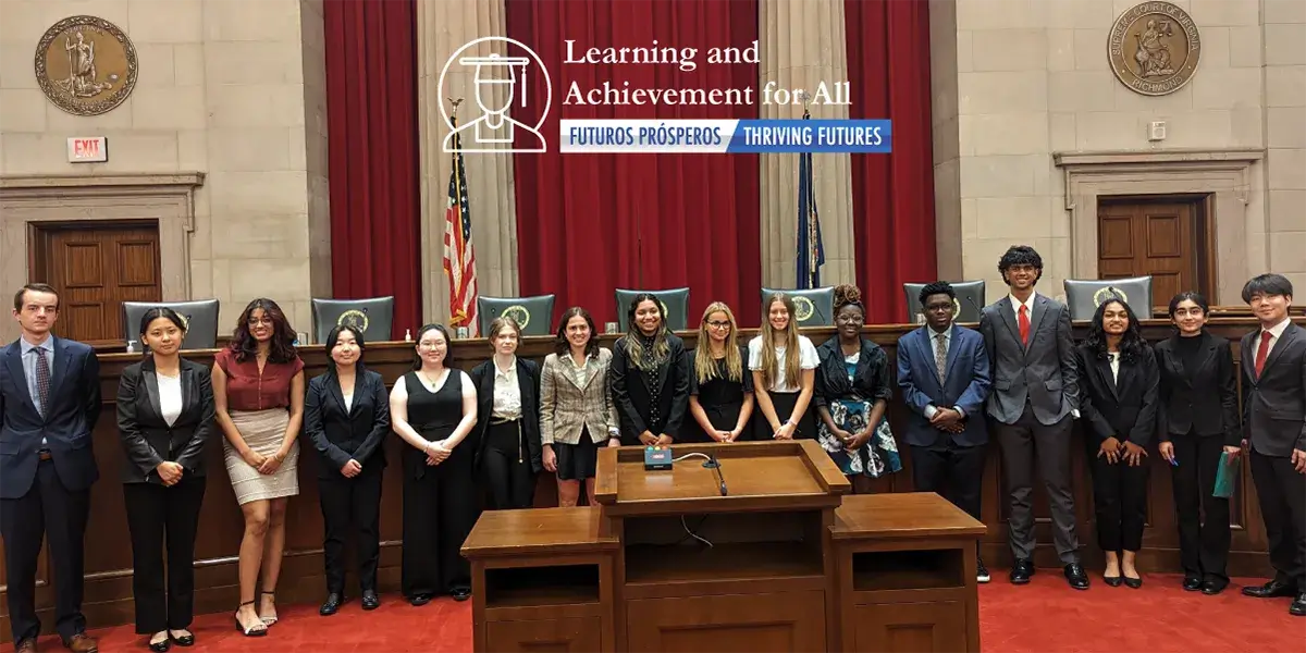 PWCS students standing in court room