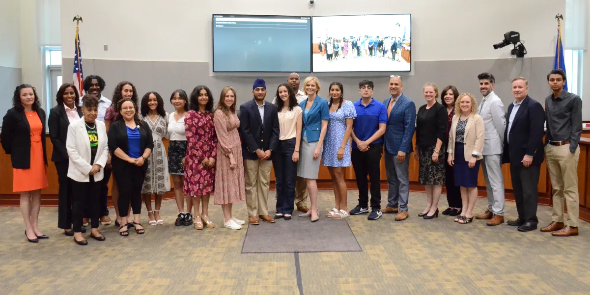 Science fair winners at the School Board meeting. 