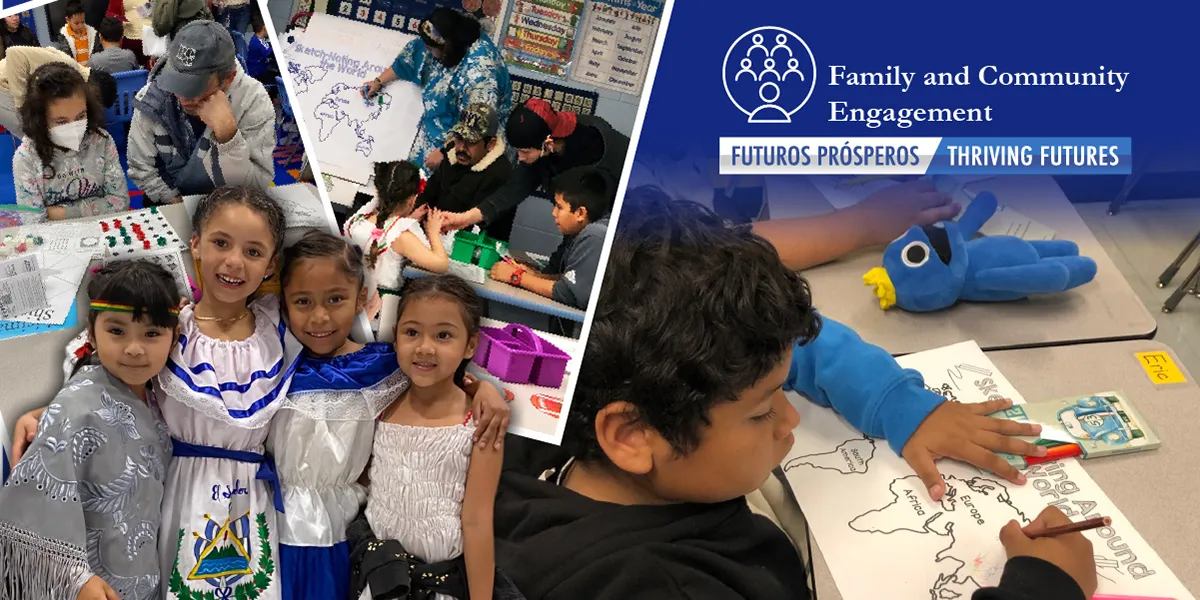 Students are gathered for a group photo at Vaughan Elementary School's Family Engagement Night