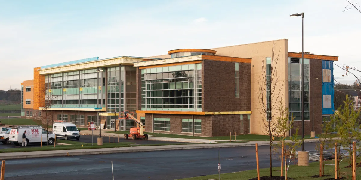 Photo of exterior of "Rosemount Lewis" Elementary School