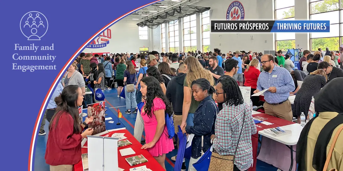 Students and families at IMBA College Fair hosted at Gar-Field HS