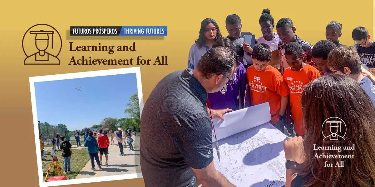 Neabsco and Penn Elementary students learning about land development, site plans and a drone