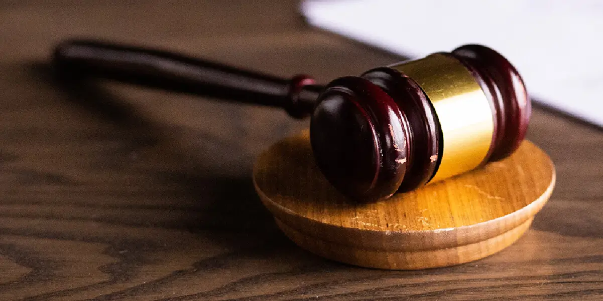 A gavel on a table